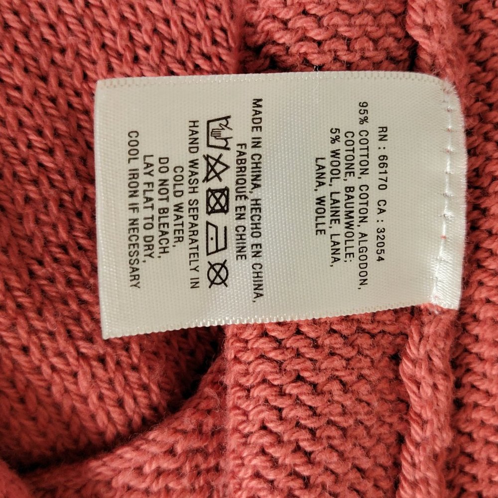 Angel of the North, Deep Orange Knit w Crochet Detail Cardigan Sweater, Size M. - Picture 8 of 12